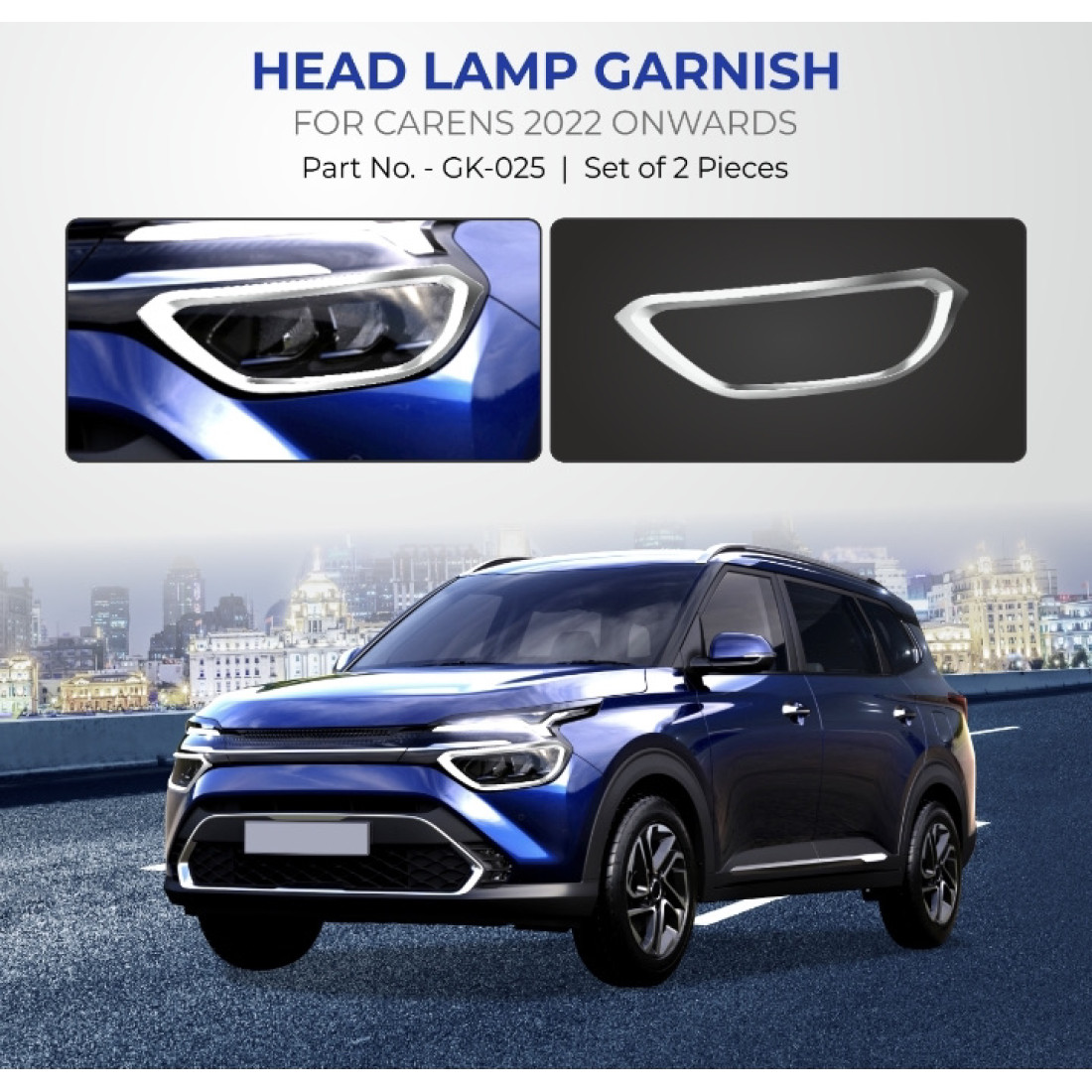 Buy Kia Carens Car Head Lamp Chrome Accessories Online Store